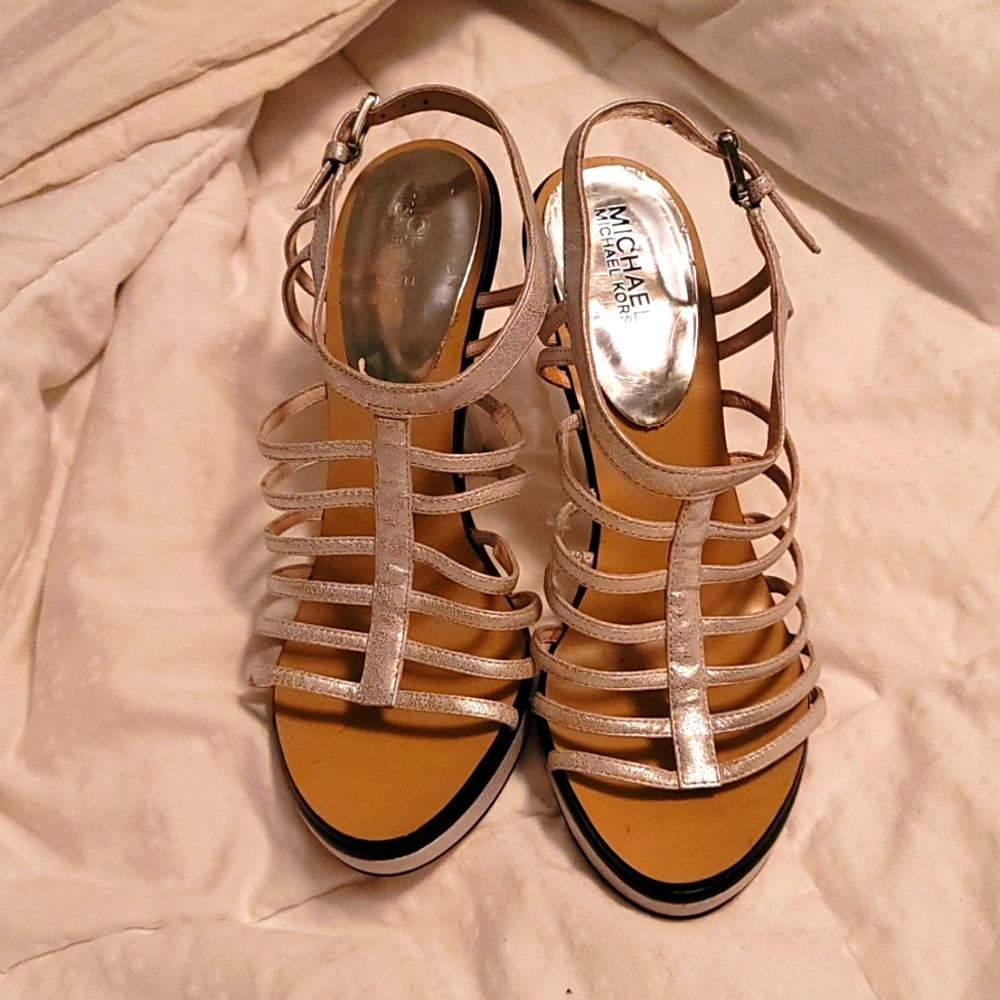 Michael Kors Silver Strapy Stilettos